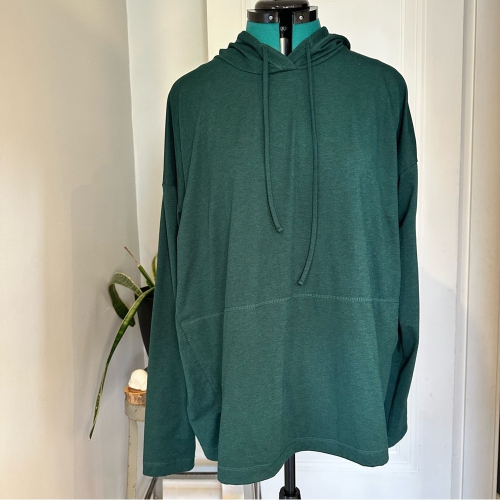 J. Jill Fit Forest Green Women's Pullover Hoodie Large Tall